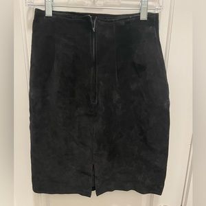 Vintage 100% Leather/Suede Black Mini/Pencil Skirt Cedars Size 6